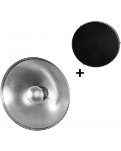 Beauty Dish Sølv - Med raster - Til alle merker - 42 cm