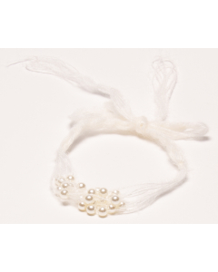 Hårbånd til nyfødtfotografering - Små perler - Hvite